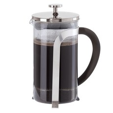 Oggi 8 杯硼矽酸鹽玻璃法壓壺 1005.5ml, 1個, 銀