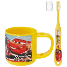 skater 閃電麥坤兒童牙刷杯組 (含牙刷、漱口杯、牙刷保護蓋) 可愛卡通造型，讓孩子愛上刷牙, 1套