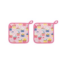 now DESIGNS 印花隔熱鍋墊, 2件, 紙杯蛋糕