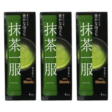 AGF Blendy 無糖抹茶即溶式沖泡粉, 3個, 4入, 7.5g