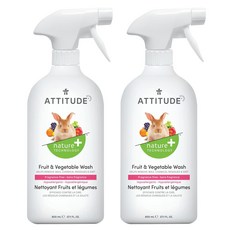 ATTITUDE 蔬果清潔劑 無味, 2個, 800ml