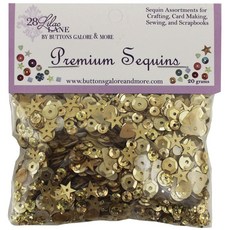 BuTTons GALORE&More 混合亮片裝飾品 20g, 1組, Golden