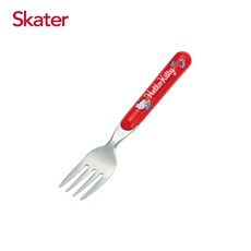Skater 日本製 KITTY湯匙 凱蒂貓兒童湯匙 幼兒學習叉子 日本餐具, 紅色, 1個, 湯匙