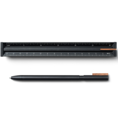 One3 Acme 筆力尺，多功能筆尺二合一，設計繪圖測量工具, 黑