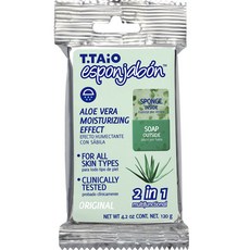 esponjabon 蘆薈保濕效果二合一香皂海綿, 1個, 120g