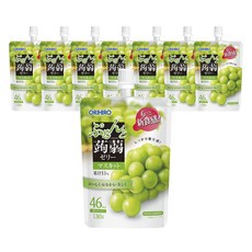 ORIHIRO 新食感吸管蒟蒻果凍 麝香葡萄口味, 8個, 130g