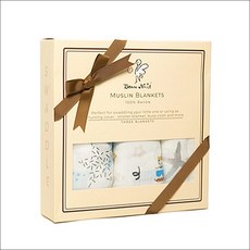 Bonne Nuit竹纖維毯子包巾(三入裝) 彌月禮盒 - 多功能嬰兒包巾蓋毯禮盒