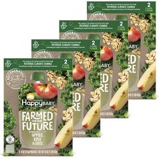 Happy BABY Farmed For Our Future孩童綜合果泥 113g 4入, 蘋果羽衣甘藍燕麥口味, 16包