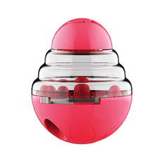 【毛皇上】寵物玩具 笑臉漏食不倒翁 不倒翁狗漏食球 寵物漏食球 漏食玩具 寵物益智慢食訓練玩具 狗狗玩具 藏食嗅聞餵食, 狗狗洋紅, 1個