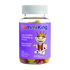 Gummi King 孩童鈣&維他命D素食軟糖, 60顆, 1罐