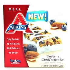 ATKINS 藍莓希臘優格堅果棒, 5入, 48g