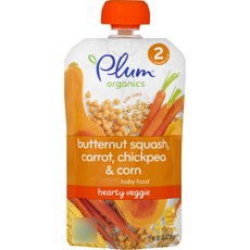 Plum organics 兒童果泥, 胡桃南瓜胡蘿蔔鷹嘴豆口味, 99g, 1包