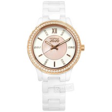 NATURALLY JOJO 精緻優雅珍珠母貝晶鑽陶瓷手錶 白色 JO96933-80R 36mm