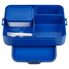 可拆式方形便當盒 大, 1個, 鮮豔的藍色
