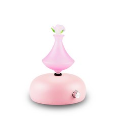 希翠斯香氛精油擴香儀 - 霧面粉花，精油擴香，居家香氛，浪漫粉色，提升生活品質, 馬卡龍粉底座, 1個, 30ml