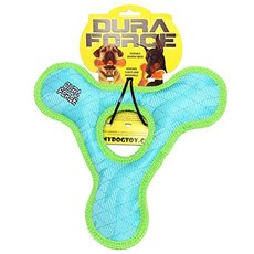 DURA FORCE 三角環狗毛絨玩具, 1個, 藍色+綠色