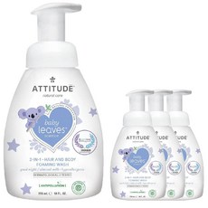 ATTITUDE 艾特優 Baby Leaves 2合1泡沫洗髮沐浴露 杏仁奶香, 295ml, 4瓶