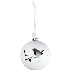 Sullivans Bird on Branch 球飾, 白+銀