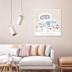 Lifedecor 聖誕雪人掛畫 裝飾畫 台灣製造 快速出貨 森活小飾, A款-木紋框,50*50CM