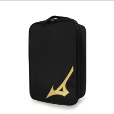 MIZUNO 美津濃 鞋袋-台灣製 手提鞋袋 鞋履收納 運動鞋袋 33TMB51353, 黑金, 1個