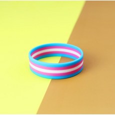 【PAR.T】六彩寬版矽膠手環 - 時尚派對配件，展現個人魅力, 跨性別, 1個