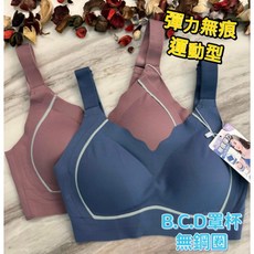 A&J #665 BCD罩杯 無鋼圈 穩定型 彈力無痕 運動內衣 水滴形罩杯 軟Q棉 舒適穩定