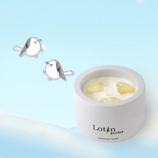 Lotin 香氛蠟燭禮盒組 (黃水晶飾品自選) - 居家香氛 療癒小物, 長尾山雀針式耳環