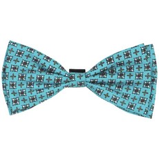 THE WORTHY DOG 印花領結寵物項圈裝飾 S號 10.2*5.1cm, 1個, 綠松石