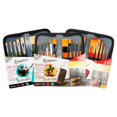 【台灣現貨 附發票】水彩筆 油畫筆 美術畫筆 尼龍筆套裝，多尺寸選擇，繪畫創作好幫手, 水彩畫畫筆（咖啡色包裝）