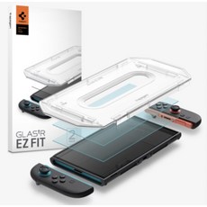 任天堂 2片裝 鋼化玻璃保護貼, 無, 1個, Spigen Nintendo Switch 2 Glas.tR EZ Fit (2P)-玻璃保護貼(含快貼板) AGL09111