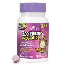 21St Century 孩童用乳酸菌咀嚼錠, 1罐, 30顆