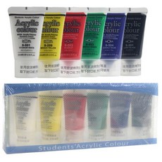 蒙納 壓克力顏料 6色壓克力顏料組 (一盒入) 丙烯顏料 廣告顏料 防水, 1L