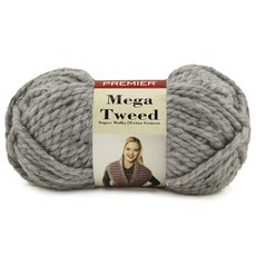 Premier Yarns Mega Tweed 粗花呢毛線, 68m, 霧灰色, 1個