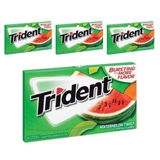 TRIDENT 木糖醇無糖口香糖 西瓜口味, 4盒, 26.6g