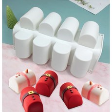 義大利8連圓柱矽膠模具，手工皂模具，石膏模具，香薰模具，冰塊模具，法式甜點烘焙模具, 詳見包裝