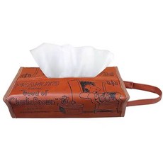 日本限定 SNOOPY 史努比 車用居家可掛抽紙套 面紙盒, 棕色(PU材質)SN122, 1個