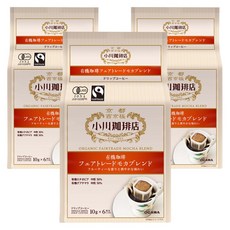 OGAWA 小川珈琲 公平貿易摩卡混合濾掛咖啡, 3個, 6入, 10g