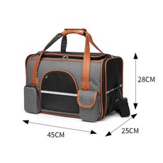 小毛王 四面通風高隱蔽寵物外出包 (多口袋背包), 深灰色