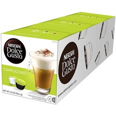 NESCAFE 雀巢咖啡 Dolce Gusto 烘焙研磨咖啡膠囊卡布奇諾 8 粒 + 全脂奶粉 8 粒套裝 K-Cup, 3個, 186.4克