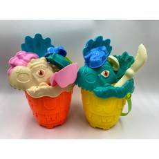 霸王龍沙灘桶 6件組 (玩沙戲水工具), 顏色隨機出貨, 600g, 1組