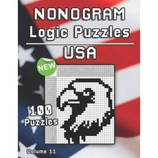 (英文圖書) Nonogram Puzzles: Hanjie Puzzle Book USA & America with Griddler Brainteaser for Adults and Kids 平裝版, Independently Published, 英文