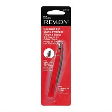 REVLON 露華濃 陶瓷斜口不鏽鋼鑷子, 1個, 紅色的