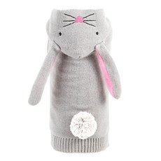 THE WORTHY DOG 兔子造型寵物連帽針織衫, 灰色+粉色