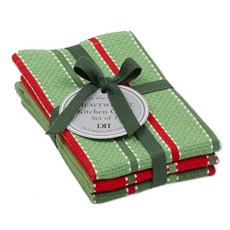 DESIGN IMPORTS 小枝條紋重磅洗碗布 3 件套 33 x 33cm, 1個, 小枝