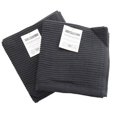 now DESIGNS 素色棉質廚房毛巾組, 4入, 黑色