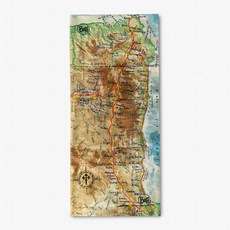 西班牙Buff Coolnet抗UV頭巾-聖雅各之路-聖堂之路，透氣速乾，UPF50+防曬，多功能頭飾, 地圖