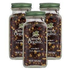 Simply Organic 紅辣椒碎, 3罐, 45g