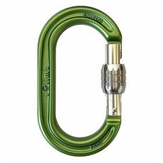 iclimb 210SLS 對稱性正O手鎖鋁合金鉤環 24kN 高強度攀岩安全鉤環, 綠色, 1個