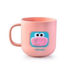 愛北鼻 兒童漱口杯, 粉小牛漱口杯-320ml, 1個