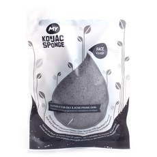MY KONJAC SPONGE 竹炭去角質臉部清潔海綿, 1個, 木炭